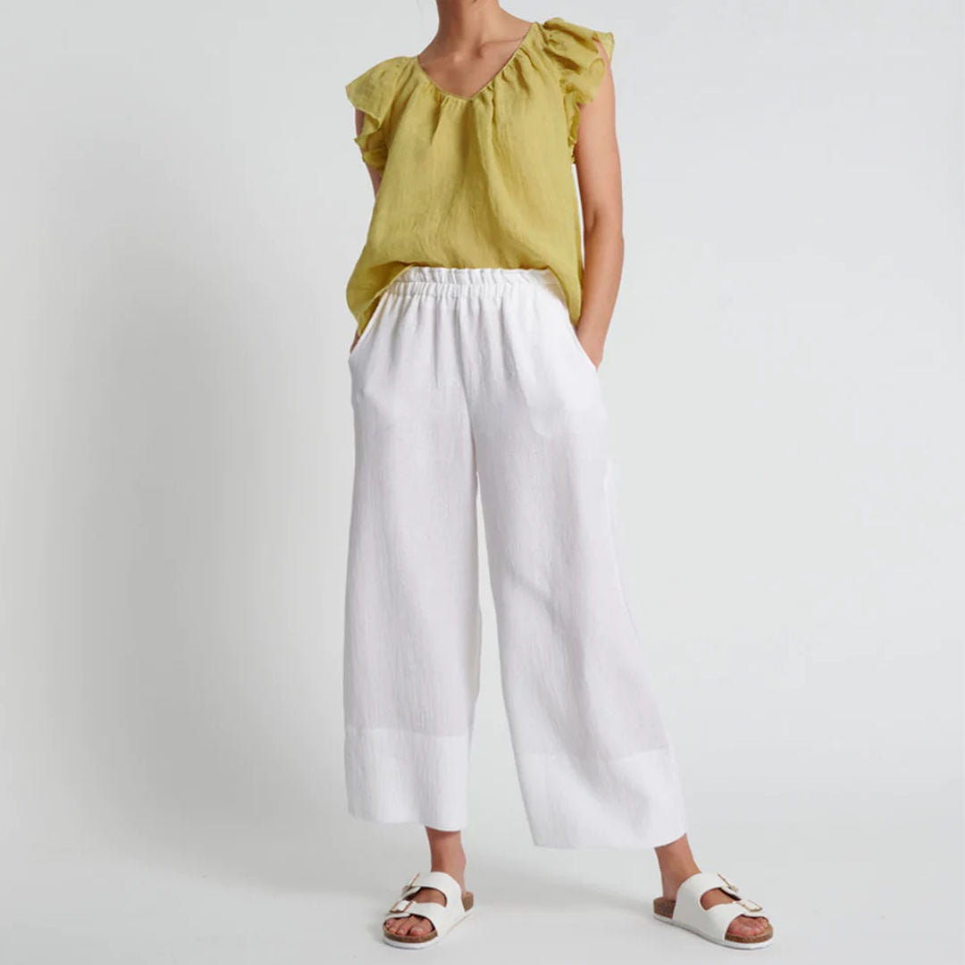 Sac | Ayra Wide Leg Linen Pant | White *NA