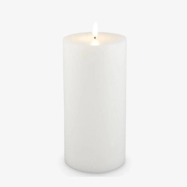 Nordic White Smooth Flameless Pillar Candles | Remote Controllable