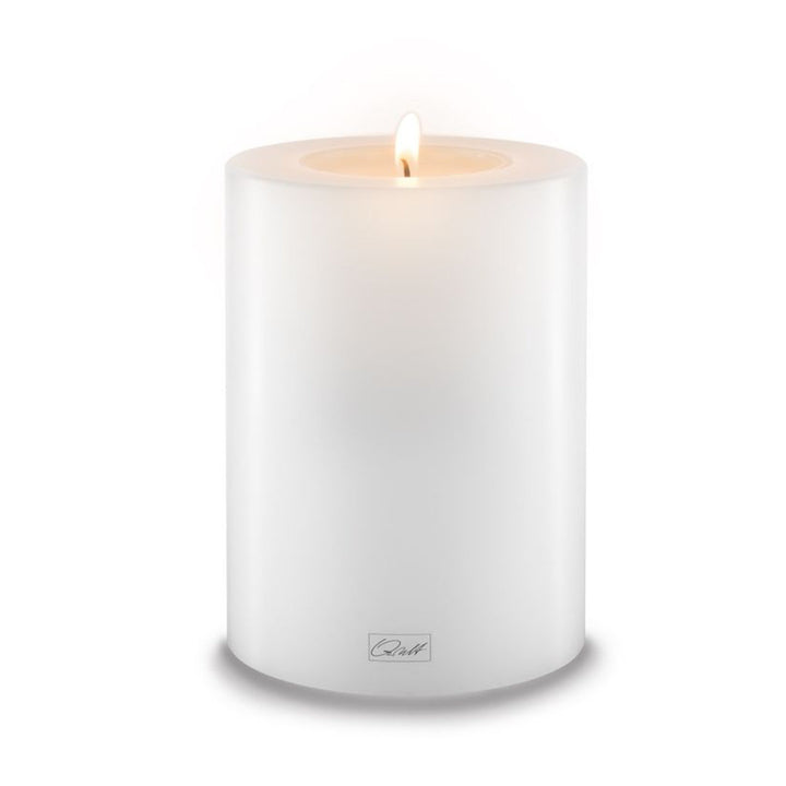 Qult White Candle Pillar Holder | 10cm D x 15 H