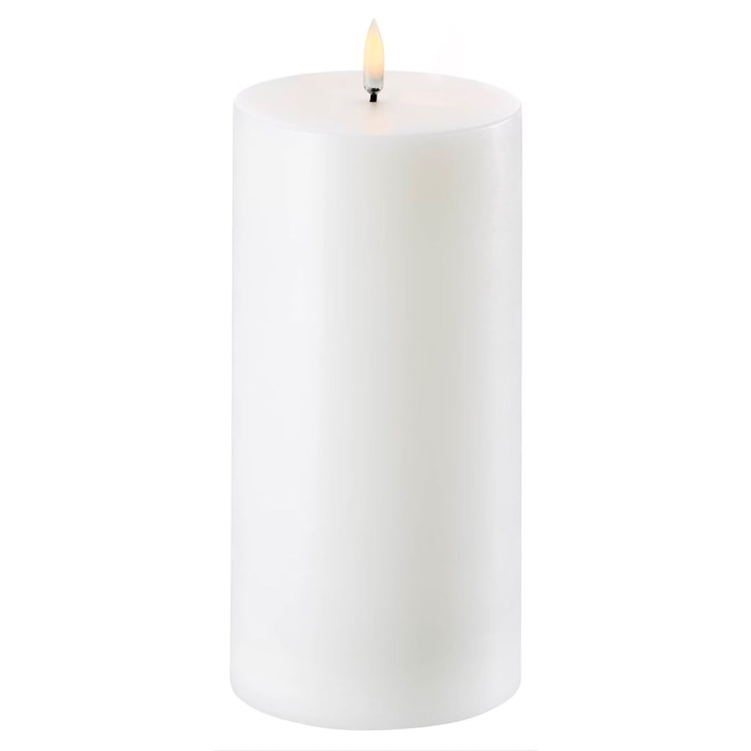 Nordic White Smooth Flameless Pillar Candles | Remote Controllable