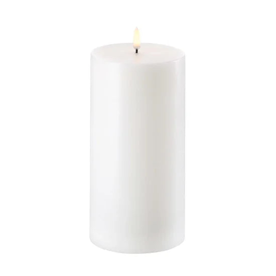 Nordic White Smooth Flameless Pillar Candles | Remote Controllable