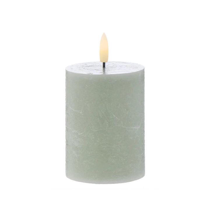 Hughe LED Pillar Candle | Green | 10cm