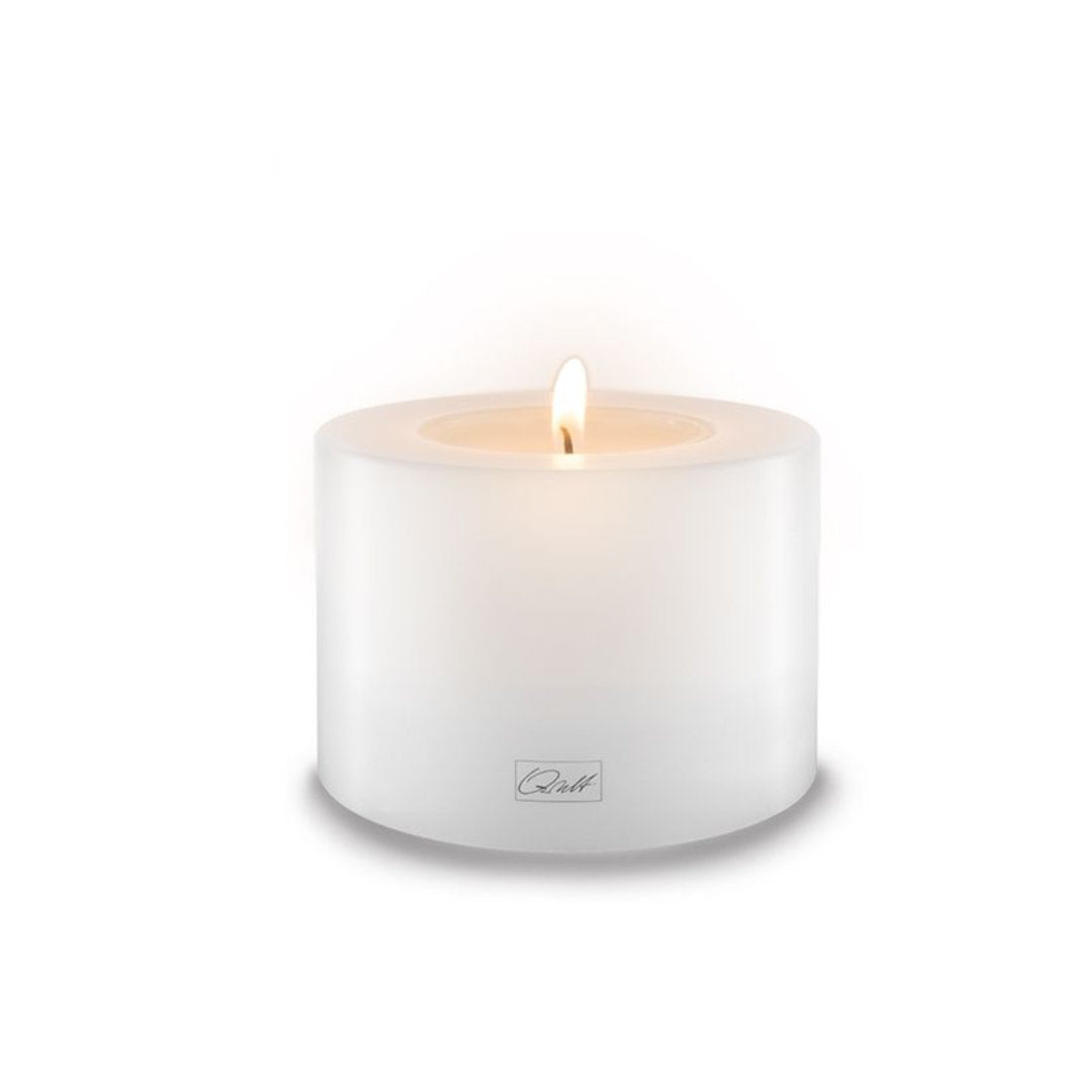 Qult Pillar Candle Holder | White 10cm Diameter | 3 Sizes Available