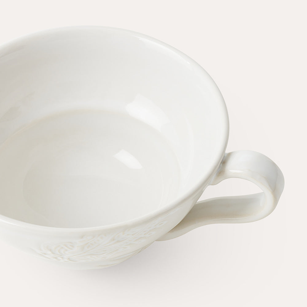 Arabesque Cup with Handle | White