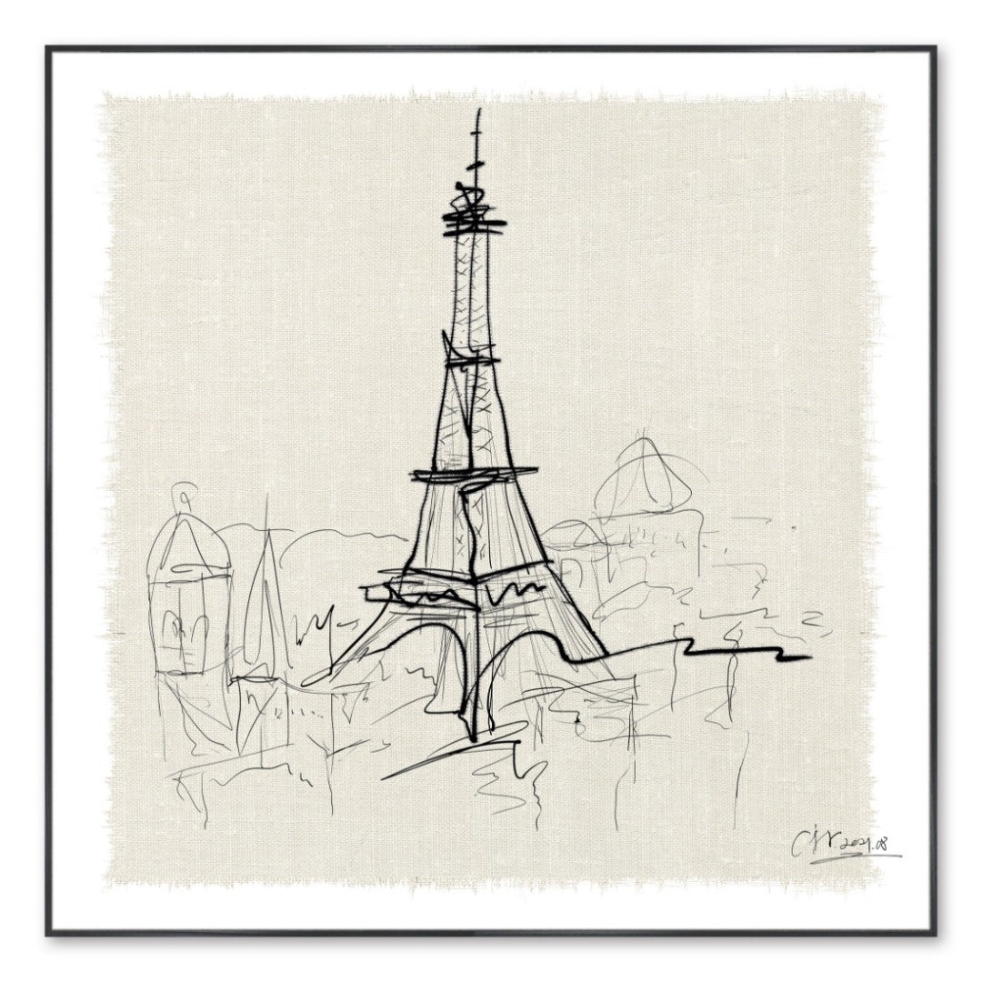 Paris Diary Framed Canvas Wall Art | 100 x 100cm