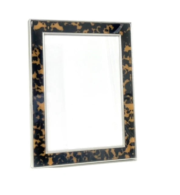 Enamel Tortoiseshell and Silver Photo Frame | 4" x 6"