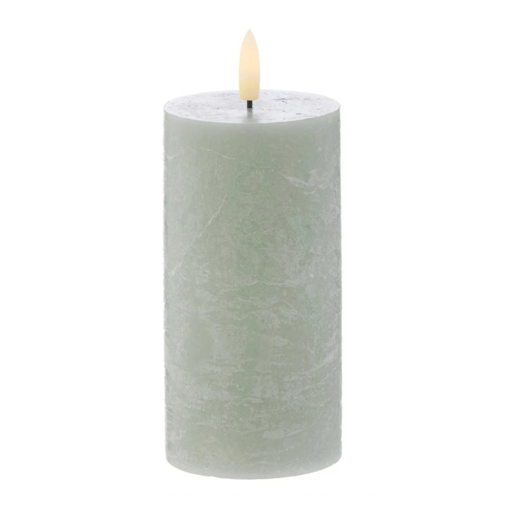 Hughe LED Pillar Candle | Green | 15cm