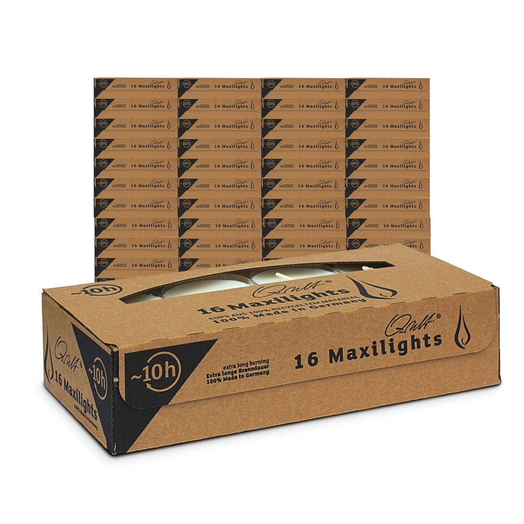 Maxi Tea Lights Qult Candles | Cream | Pack of 16