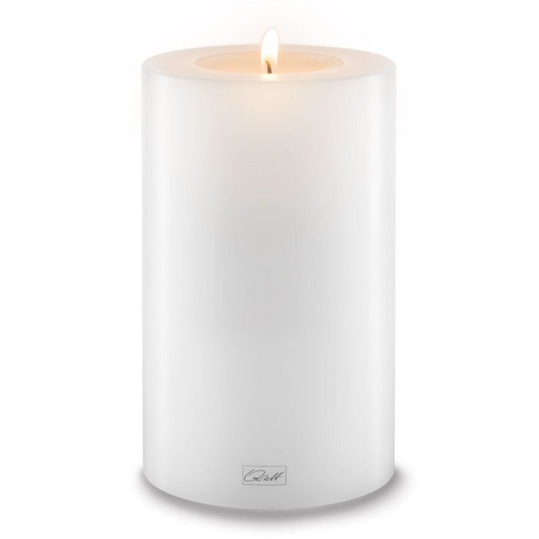 Qult White Pillar Candle Holder | 10cm Diameter (2 Sizes Available)