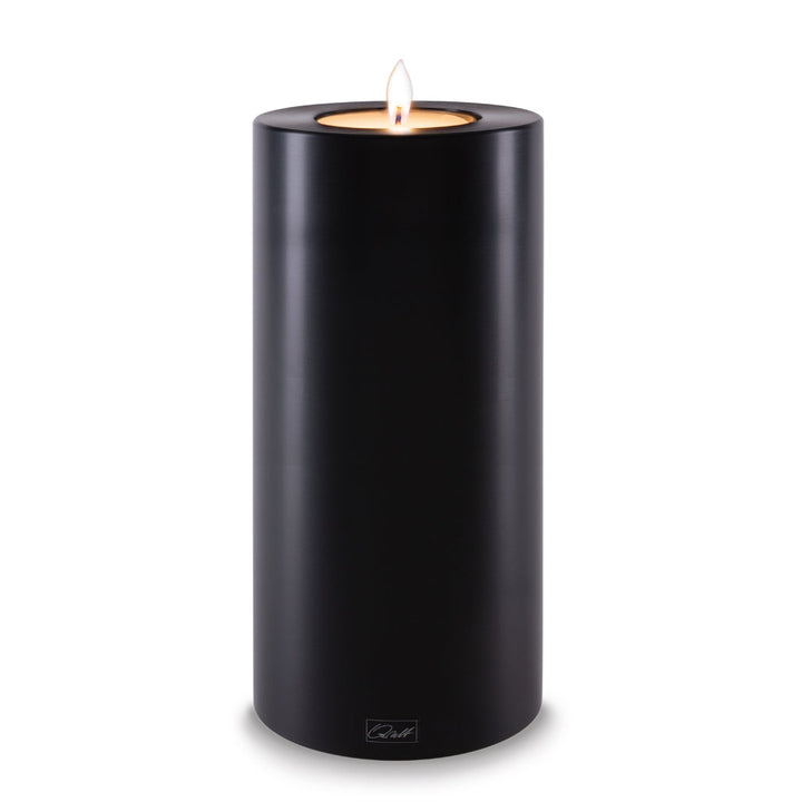 Qult Black Candle Pillar holder | 10cm D x 21cm H