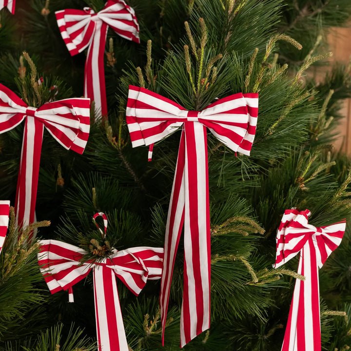 Red Striped Christmas Bow