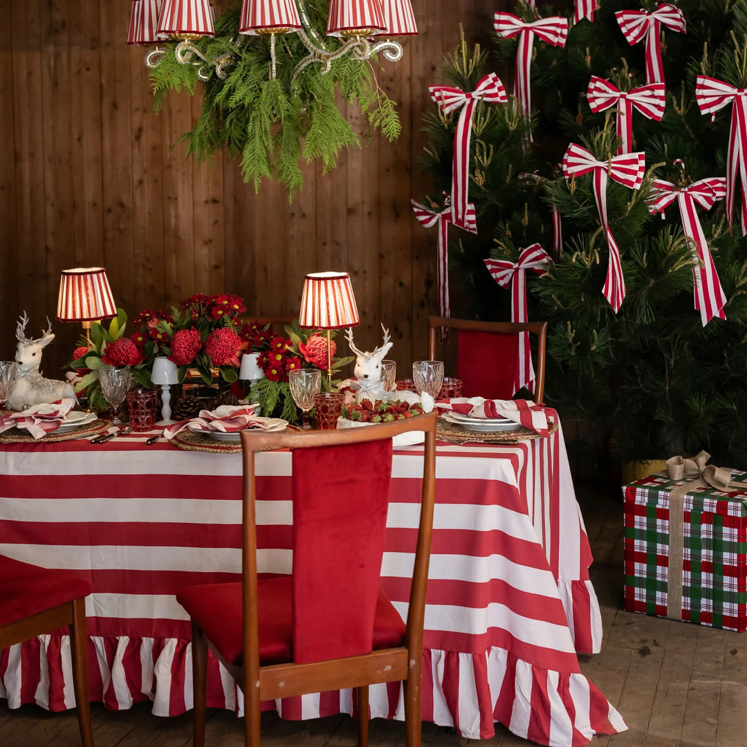 Red Striped Christmas Bow