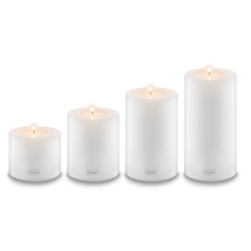 Qult White Pillar Candle Holder | 10cm Diameter (2 Sizes Available)