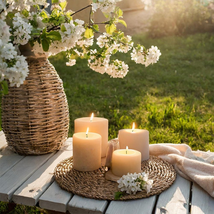 Qult White Pillar Candle Holder | 10cm Diameter (2 Sizes Available)