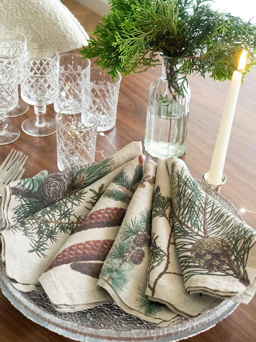 Conifer Trees | Linen Napkin | SET OF 6