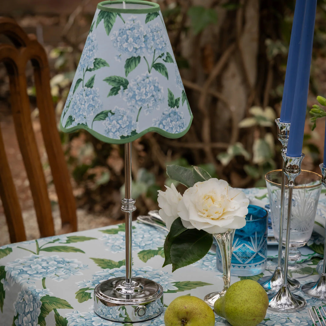 Blue Hydrangea Scalloped Lamp Shade