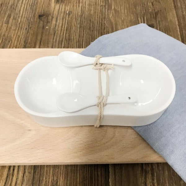 Twin Serving Bowl w Spoon | Small