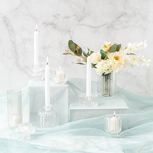 Glass Ripple 2 in 1 Candleholder | Crystal
