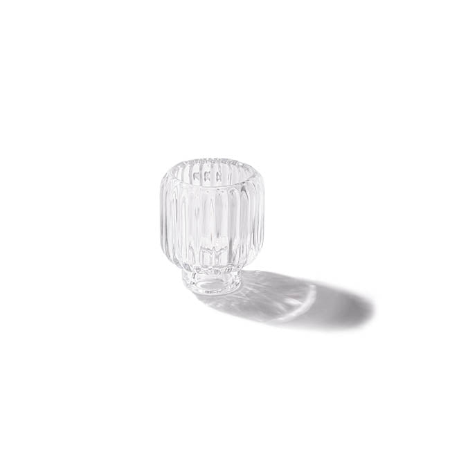 Glass Ripple 2 in 1 Candleholder | Crystal
