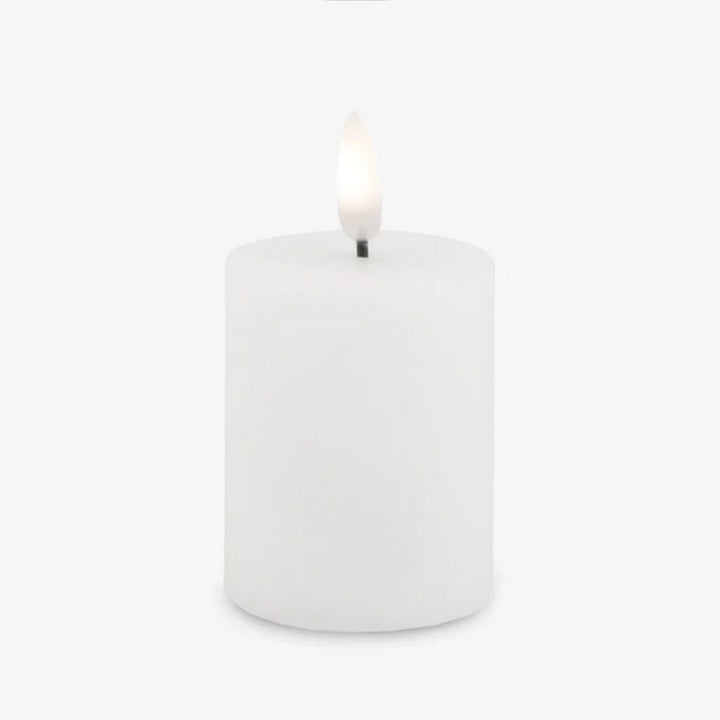 Nordic White Smooth Flameless Mini Pillar Candle | Remote Controllable | 5x7.6cm