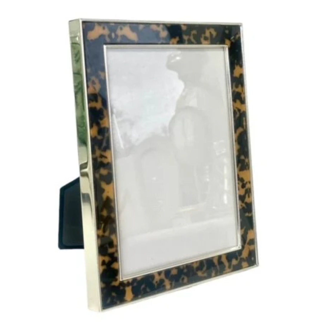 Enamel Tortoiseshell and Silver Photo Frame | 5" x 7"