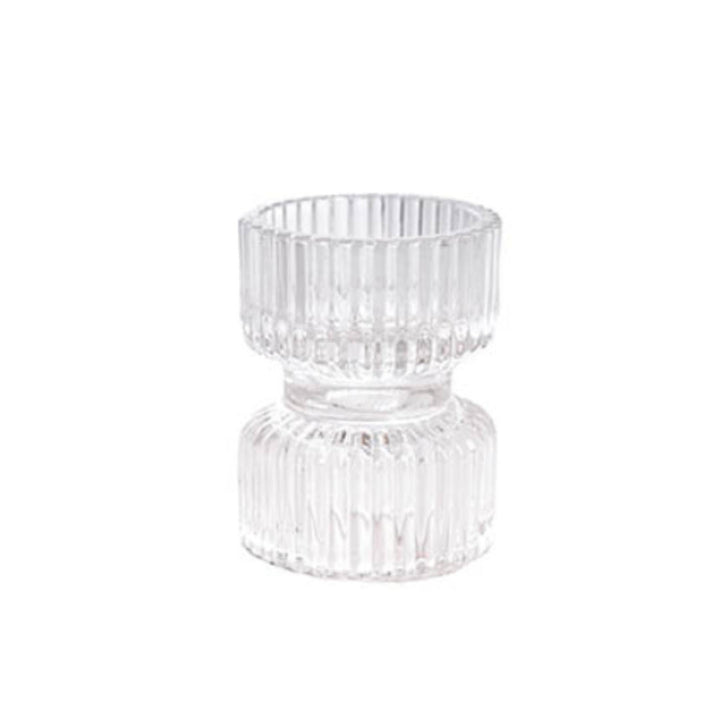 Glass Ripple 2 in 1 Candleholder | Crystal