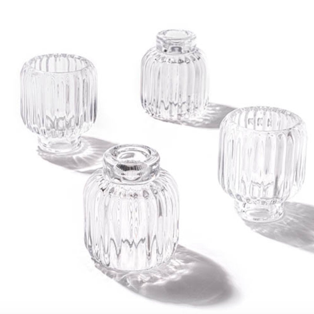 Glass Ripple 2 in 1 Candleholder | Crystal