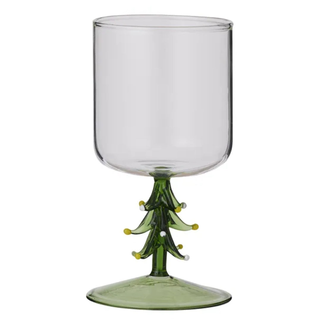 Christmas Tree Wine Glass | Green