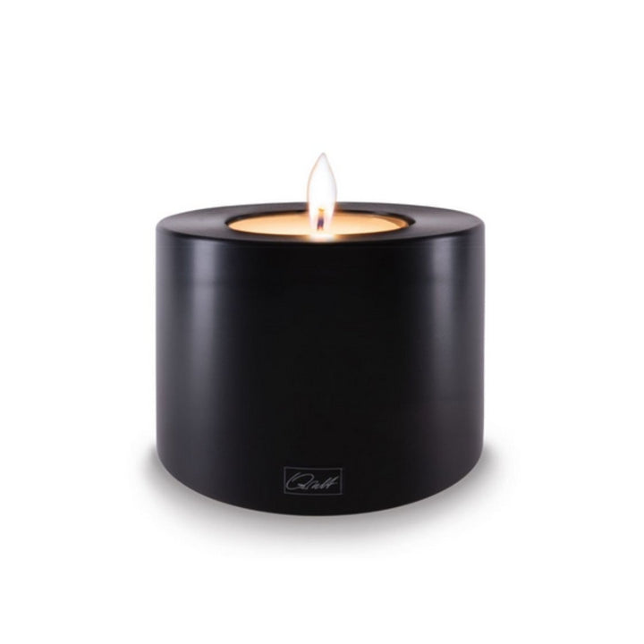 Qult Black Candle Pillar holder | 10cm Diameter x 8cm H