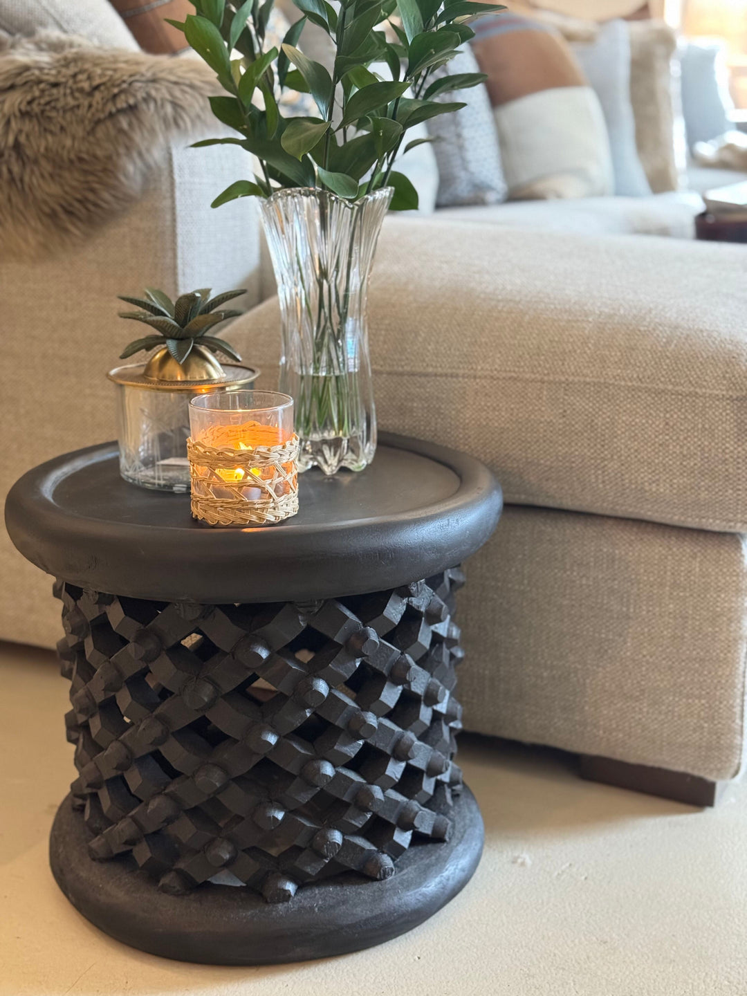 Bamileke Table | Black | approx W40cm