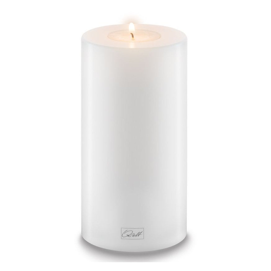 Qult White Pillar Candleholder | 8cm Diameter (3 Sizes Available)