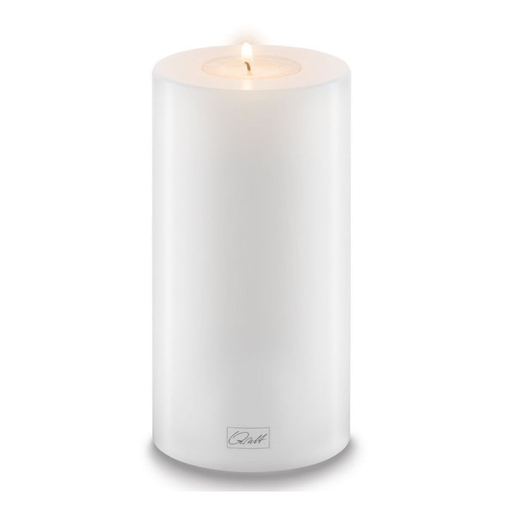 Qult White Pillar Candleholder | 8cm Diameter (3 Sizes Available)