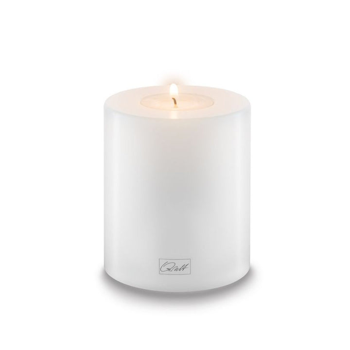 Qult White Pillar Candleholder | 8cm Diameter (3 Sizes Available)