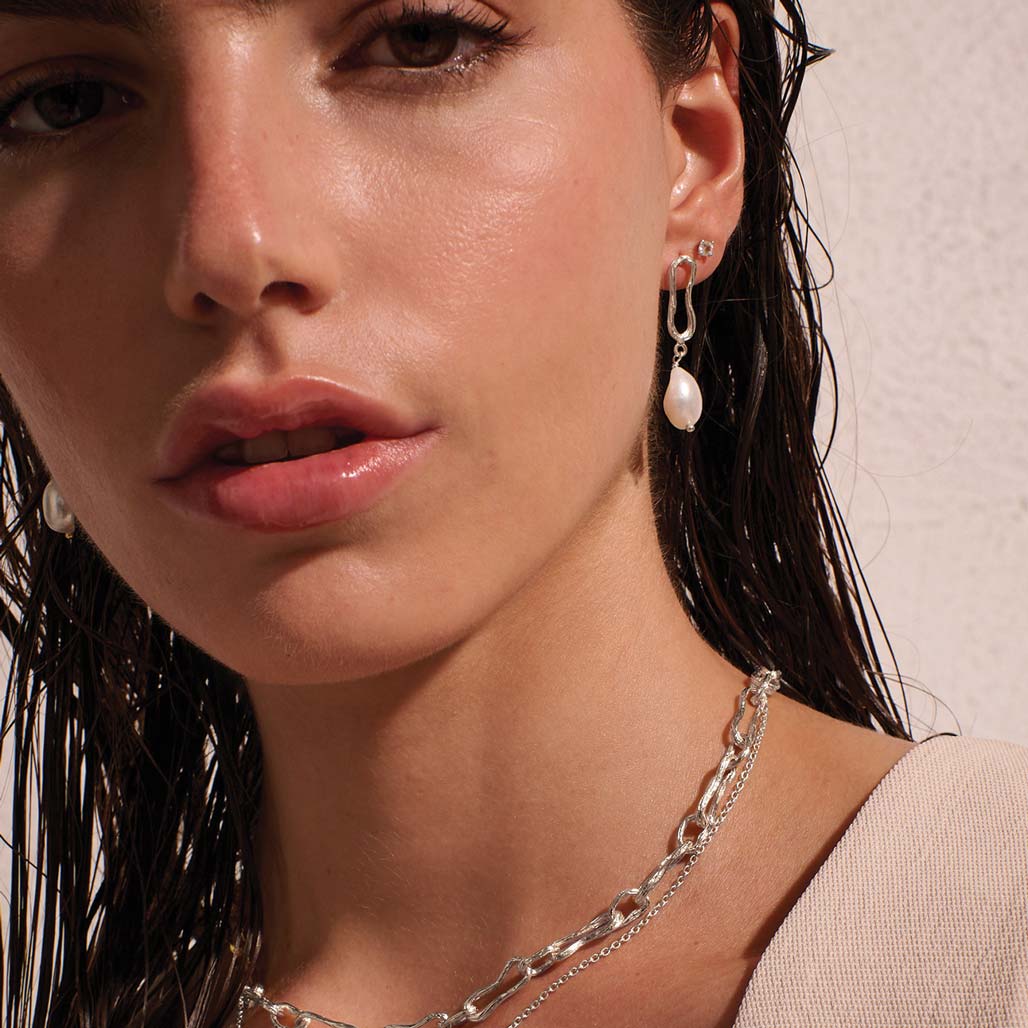 Eterna Baroque Pearly Earrings | Sterling Silver