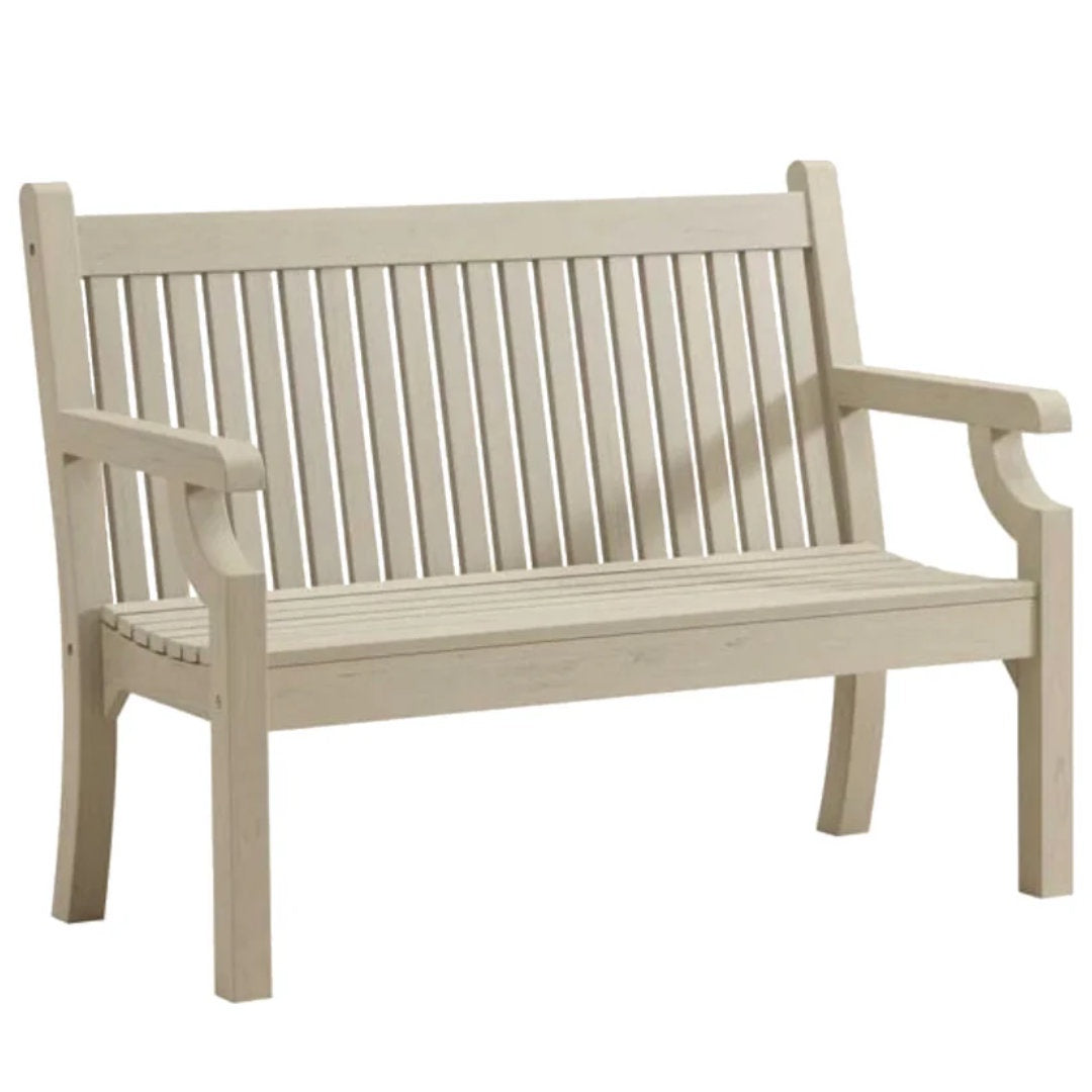 Hilltop Sandwick 2 Seater Bench W122cm | Synthetic Recyclable Polymer | Stone Grey