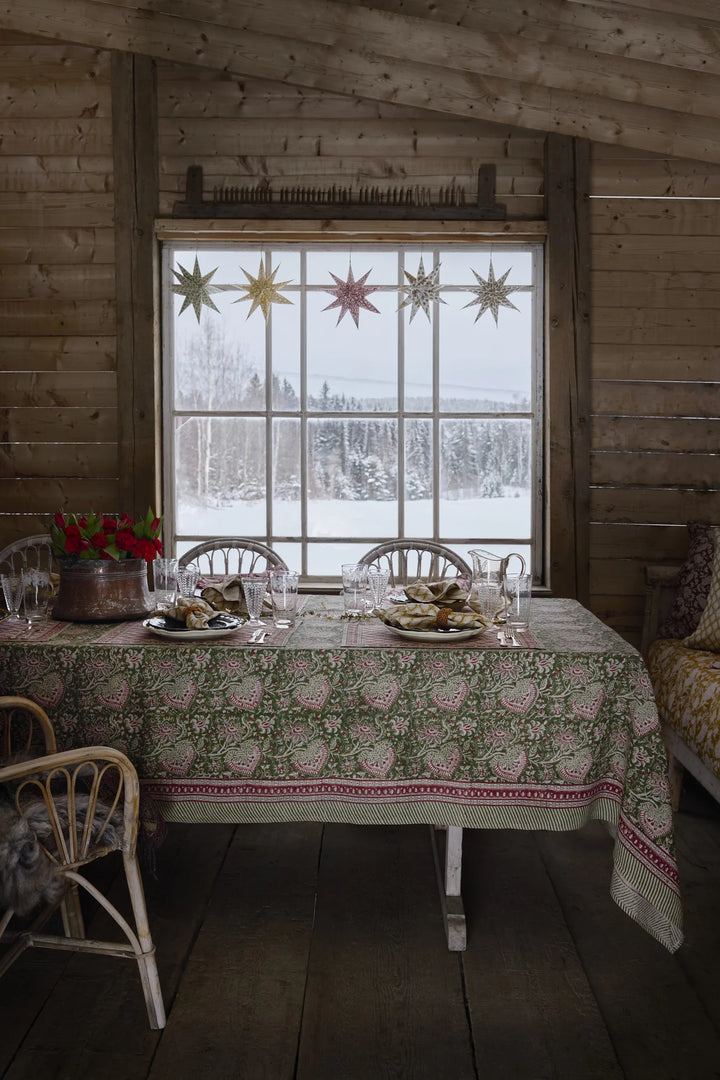 Oriental | SET OF 2 | Linen Placemats | Green