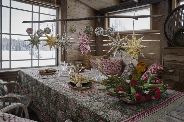 Oriental | SET OF 2 | Linen Placemats | Green