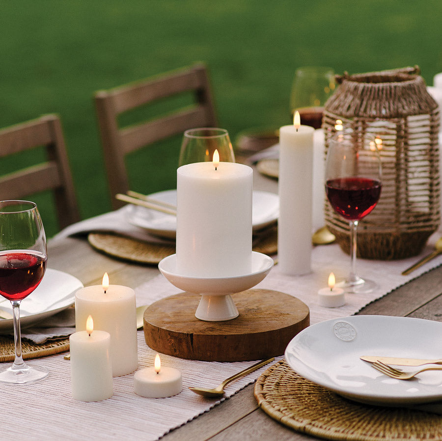 Nordic White Smooth Flameless Mini Pillar Candle | Remote Controllable | 5x7.6cm