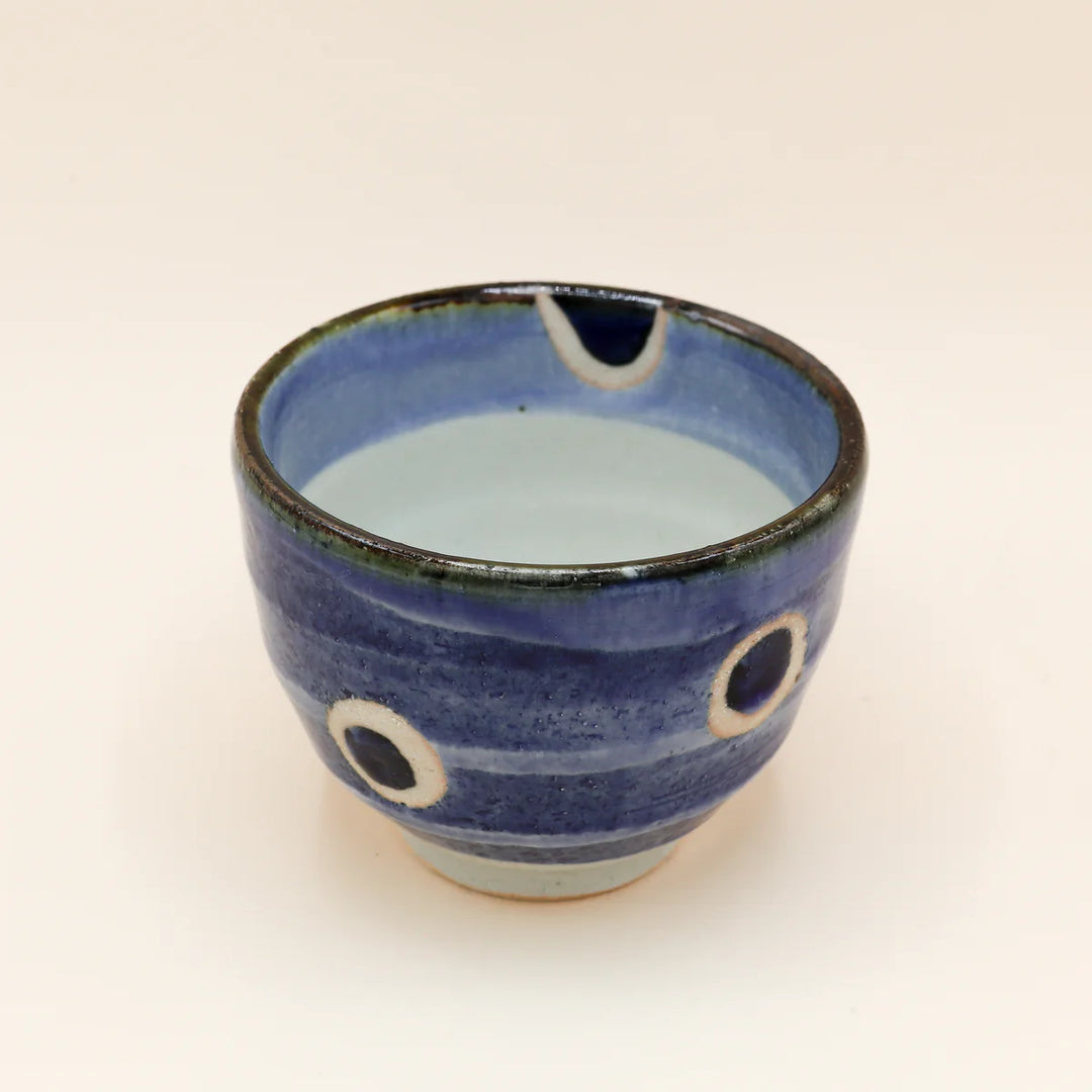Japanese Ippuku Small Ceramic Bowl | Blue Dot