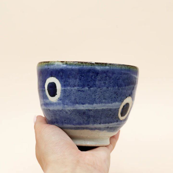 Japanese Ippuku Small Ceramic Bowl | Blue Dot
