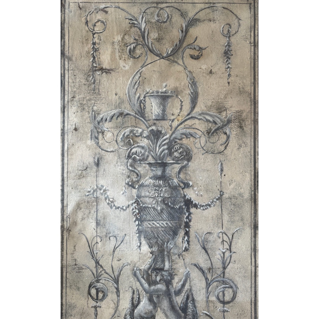 Large Antique Painted Panel on Canvas | Framed | Circa 1780 | 132Wx255Hcm