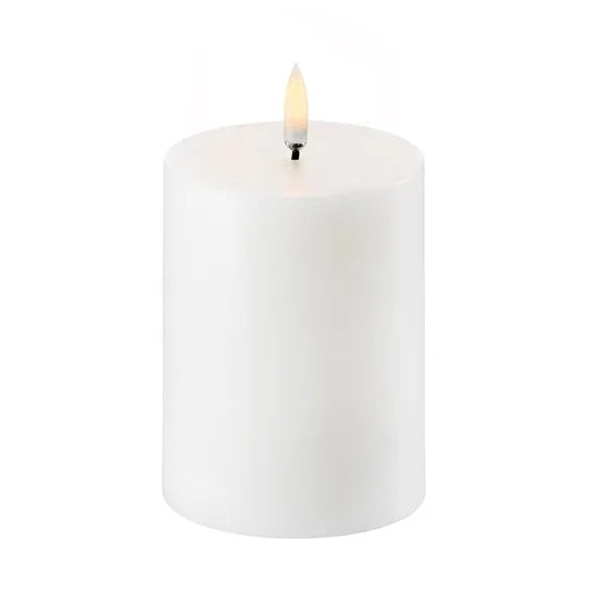 Nordic White Smooth Flameless Pillar Candles | Remote Controllable
