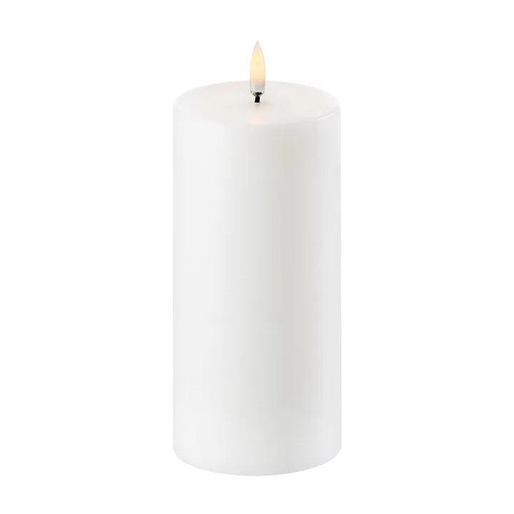 Nordic White Smooth Flameless Pillar Candles | Remote Controllable