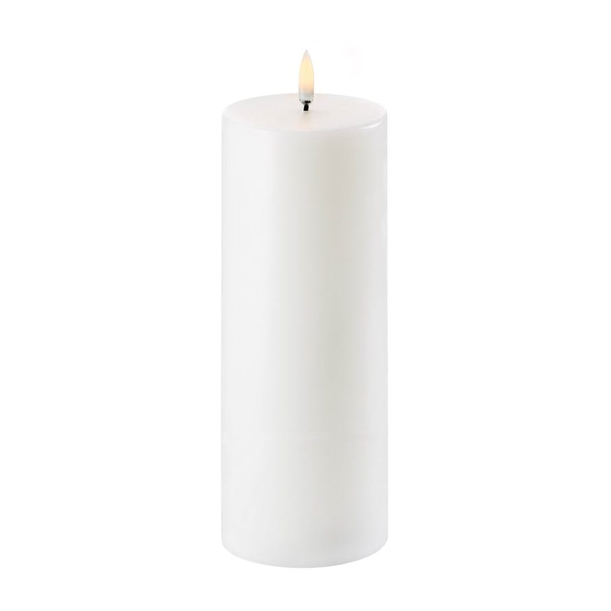 Nordic White Smooth Flameless Pillar Candles | Remote Controllable