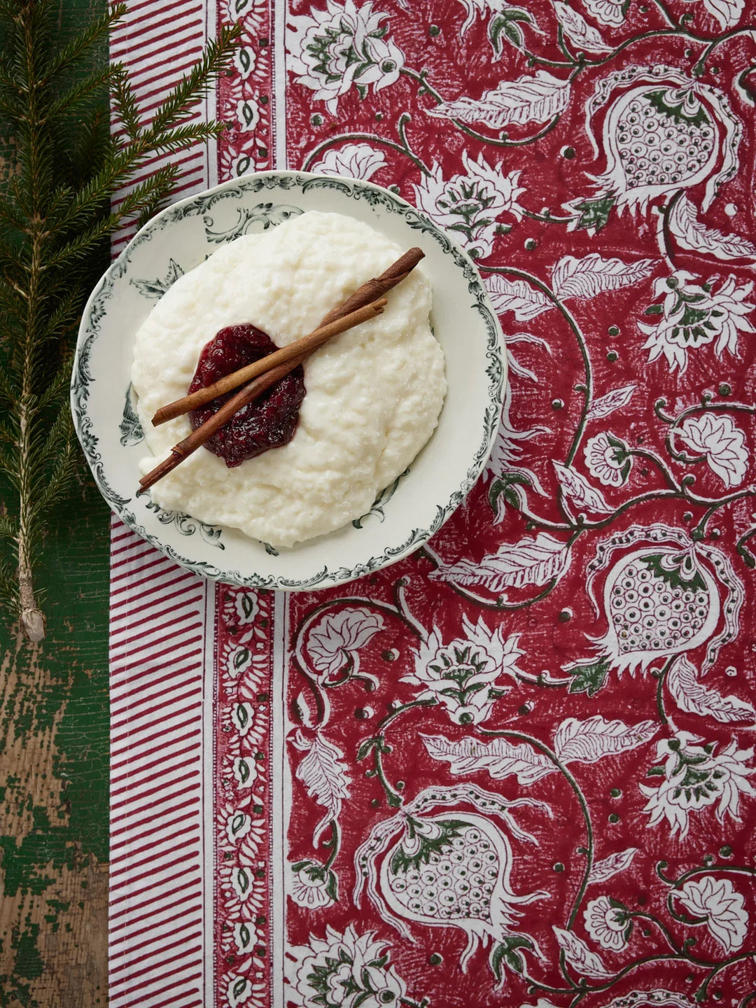 Pomegranate Cotton Tablecloth | Red | 150 x 350cm