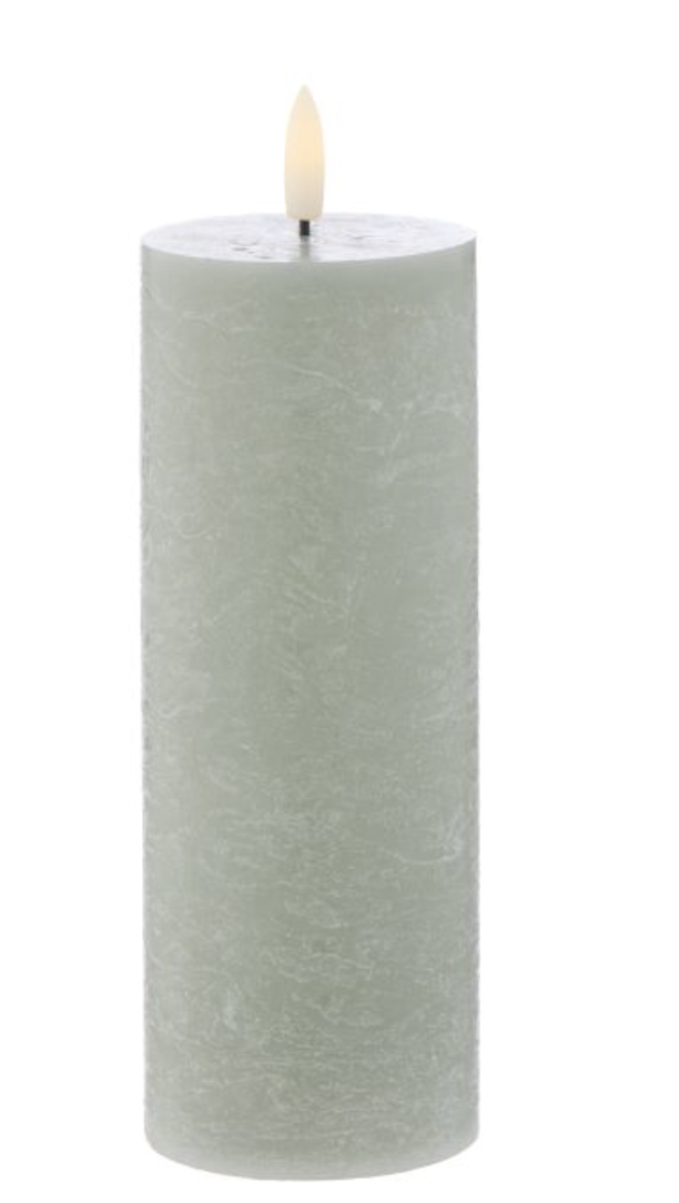 Hughe LED Pillar Candle | Green | 20cm