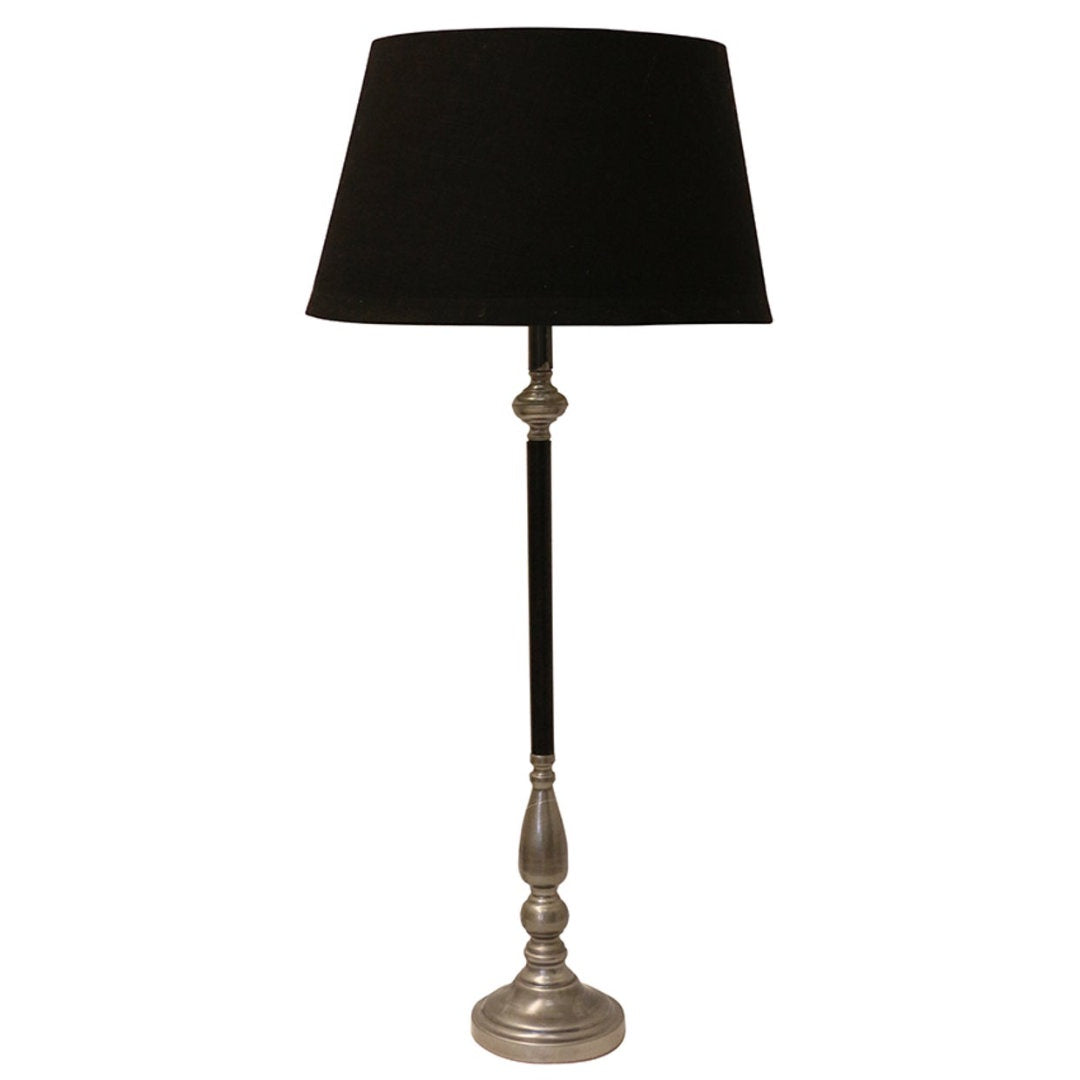 Pyrenees Table Lamp Base | Metal & Burnished Wood | H73cm