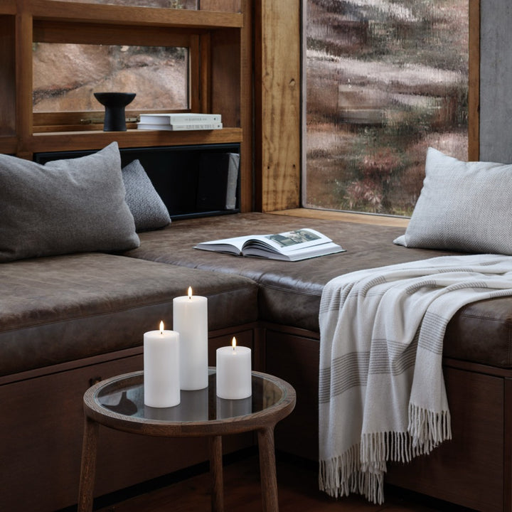 Nordic White Smooth Flameless Pillar Candles | Remote Controllable