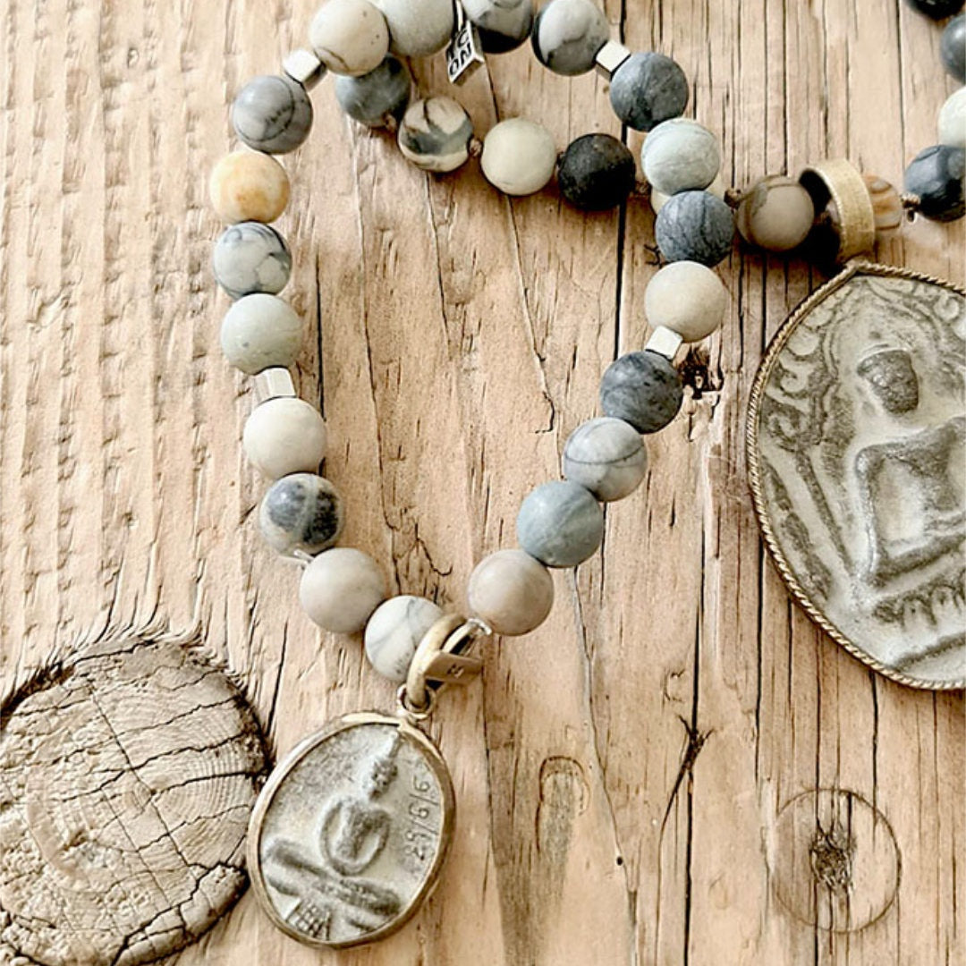Shanti Bud 10 Bracelet | Picaso Jasper