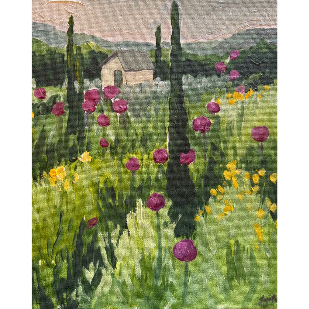 Alliums | Acrylic on Canvas | 25 x 30cm | Jacqui Brown | BOWRAL STORE